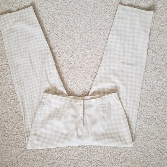 SIGRID OLSEN SPORT | White and Beige Check Pants Trousers Bottoms Women - Picture 3 of 9